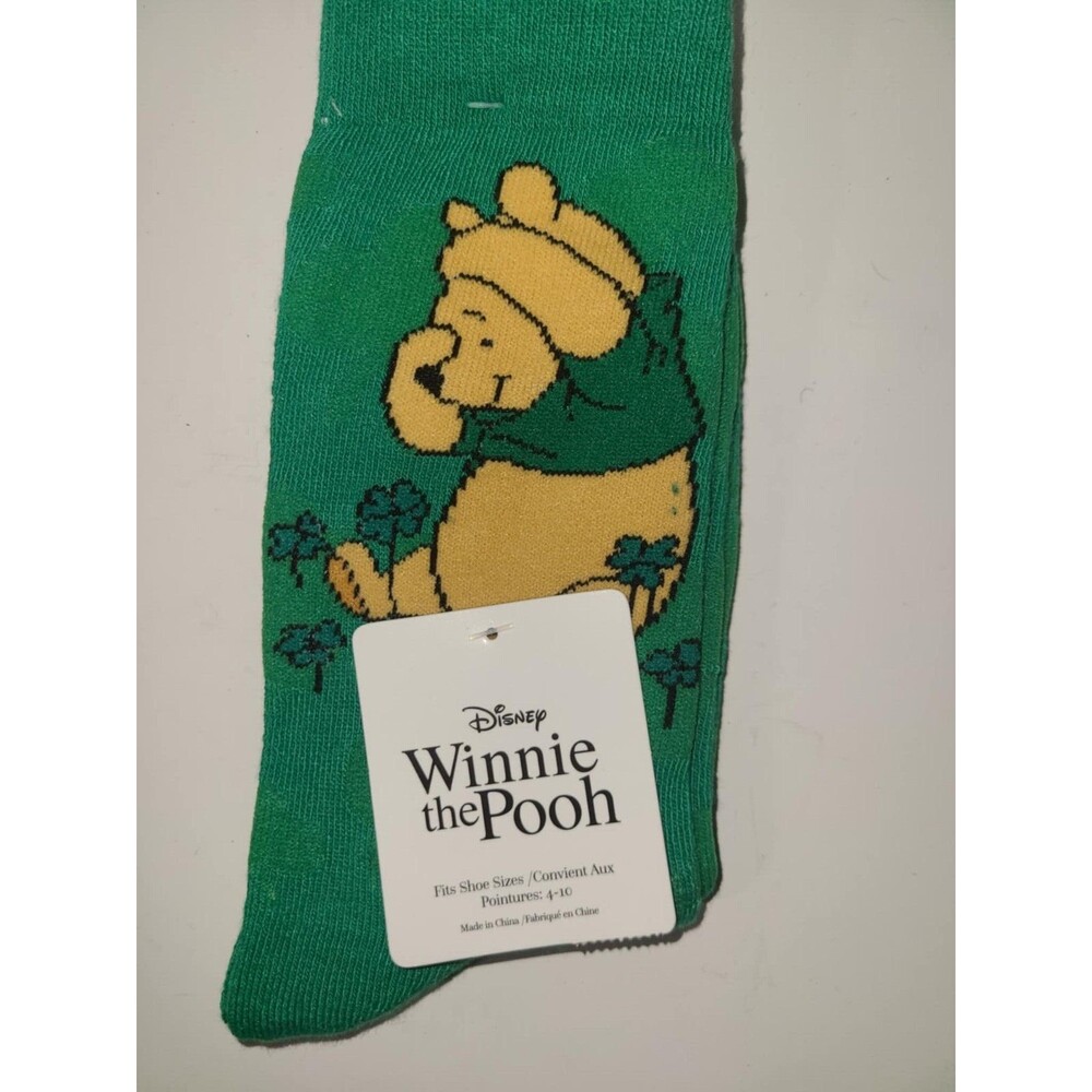 St. Patrick’s Day Socks Disney Winnie The Pooh Fit Sizes 4-10 New NTW